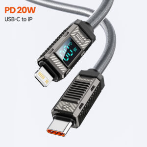 Toocki Type C To Lightning Cable 20W Display Mechanical Zinc Alloy Data Cable Fast Charging For iPhone 14 13 12 ProMax Data Cord