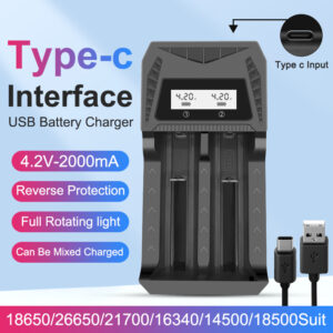 Universal USB Smart Charger 1/2/4 Slot Battery Charger for 18650 26650 21700 Lithium Charger Ni-MH Ni-Cd AA AAA Battery Chargers