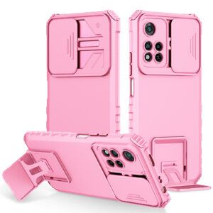 Shockproof Case For Redmi Note 10 4g 5g 10S 11SE 11Pro 4g 5g 12 Pro 4g 5g Slide Camera Lens Protection Stand Phone Cover