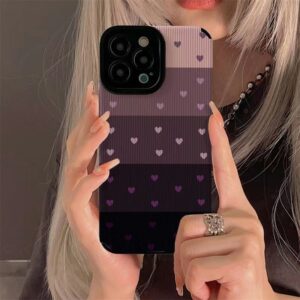 Gradient Little Love Heart Fashion Case For iPhone 14 15 13 Pro Max SE 7 8 Plus X XR XS 11 12 Mini Silicone Leather Full Cover