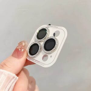 9D Rear Diamond Lens Protector For Iphone 15 Pro Max Camera Tempered Glass For Iphone 14 13 12Pro Max Ring Cover Case Film