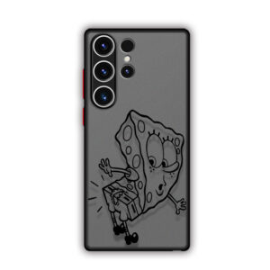 Funny Cartoon S-SpongeBob Phone Case for Samsung Galaxy S24 S23 S22 Ultra S21 S20 FE S10 S9 Note 20 10 Plus Hard Matte Shell