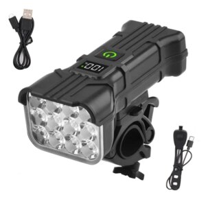 Bicycle Headlights with Horn 12 LED Bicycle Front Flashlight 140dB Loudly Speakers USB Rechargeable Waterproof Bike Lamp Bells