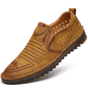 New Style Leather Shoes Men’s 2023 Fashionable Soft Leather Slip-on Casual Leather Shoes Car Stitch Shoes Soft Bottom Men’s Shoes