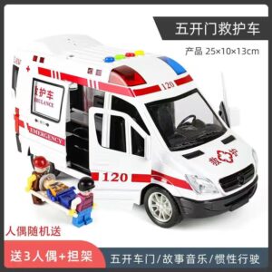 Children’s 120 ambulance toy can open the door 5 music story simulation model car boy 3-6 years old