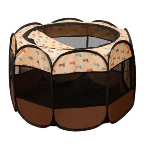 Octagonal Pet Fence Pet Tent Oxford Cloth Scratch Resistant Foldable Dog Cage Dog Cat Birthday Room Kennel Cat Nest