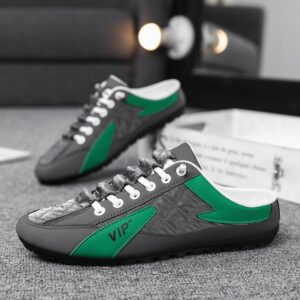 Doug Shoes Men’s 2023 Spring and Summer Men’s Flat Casual Shoes Fashionable Soft Bottom Driving Shoes Half Shoes Men’s Fashionable Shoes