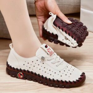 Amazon Women’s 2023 Spring and Summer New Casual Breathable Mesh Shoes All-match Hollow Single-layer Shoes Lightweight Trendy Foreign Trade Women’s Shoes