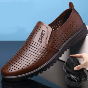 Men’s leather shoes mesh autumn men’s shoes cross-border wholesale slip-on pu peas shoes Korean soft bottom driving shoes men’s shoes