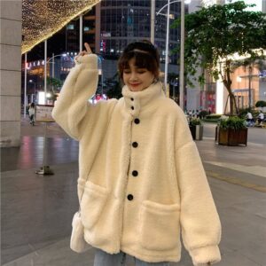 Cashmere Cardigan Loose I Casual Sweater Women’s 2022 New Autumn and Winter Half-high Collar Coat Fat Girl Women’s Clothes