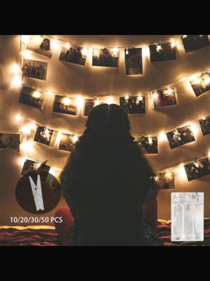1Pc Led Photo Clips String Light With 10/20/30/50 Clear Clips Fairy Lights For Bedroom Wall Hanging Pictures Cards Party Decor