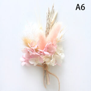 1pc Mini Natural Dry Flowers Bouquet Boutonnieres Groomsmen Buttonholes Bridesmaid Flower Corsage Brooch Christmas Wedding Decor
