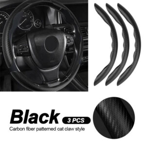2/3pcs Carbon Fiber Car Steering Wheel Cover Non-Slip Auto Wheel Booster Cover Car Interior Decoration Accessories