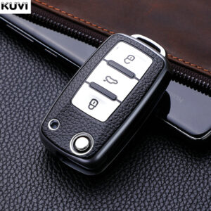 Leather TPU Keychain Key Case Cover For VW Volkswagen Polo Tiguan Passat B5 B6 B7 Golf 4 5 6 MK6 Jetta Lavida Skoda Octavia Seat