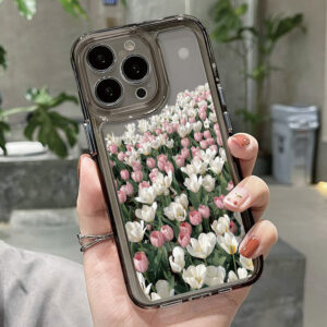 Rose Flower Case For iPhone 16 13 11 14 15 Pro Max 12 XR X XS 7 8 Plus SE 2020 14promax 13promax Silicon Funda Transparent Cover