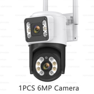 4K 8MP HD PTZ WIFI Camera Dual Lens Dual Screen IP CCTV Surveillance Camera Outdoor 8X Digital Zoom Full Color Night Vision IP66