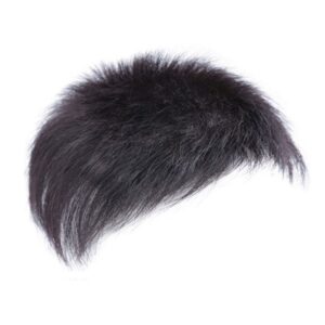 High Hair Line Male Natural Toupee Durable Clip-On Replacement Straight Bangs Invisible Balding Hair-Loss Men’s Short Wig for Young Men