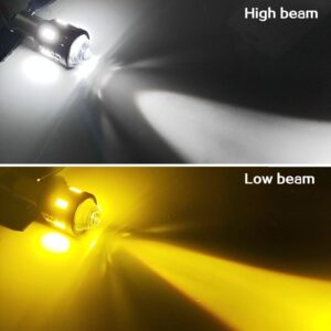 1Pcs H4 LED Headlight BA20D Dual Color H4 Led Moto Motorcycle LED Lamp Lenses for Headlight Motorcycle Hi Lo Beam Yellow White