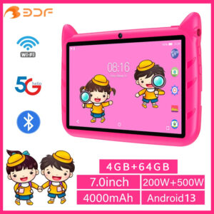 BDF 7 Inch Kid Tablet Android 13, 4GB RAM 64GB ROM,1TB Expand,5G WiFi,4000MAH Battery,Dual Camera, Children’s Gift Kids Software