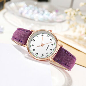 2024 New Exquisite and practical Ladies Diamond-Studded Luminous Retro Female Watch Belt Quartz Modern minimalist Watch