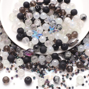 Austria Crystal Glass Beads 45g Mixed Color & Size & Shape Round Seed Beads for Kids Jewelry DIY Making Bracelets Accessories