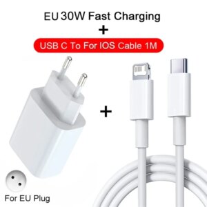 For Apple Original PD 30W Charging For iPhone 14 Pro Max 13 12 mini 11 Fast Charger X XS XR 7 8 6 Plus SE 2020 Phone Accessories