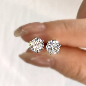 DW 0.5ct-2ct D Color Certified Moissanite Stud Earrings Lab Created Diamond 925 Sterling Silver Gold Plated Wedding Jewelry