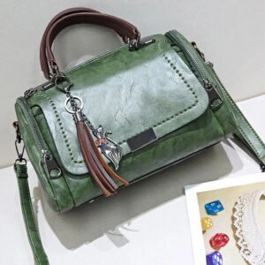 Yogodlns Tassel Decor Handbag, Women’s Large Capacity Shoulder Bag, Fashion Zipper Crossbody Bag With Removable Strap
