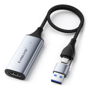 Lemorele Video Capture Card USB3.0 HDMI-compatible to USB/Type-c Game Grabber Record Ms2130 for Switch Xbox PS4/5 Live Broadcas
