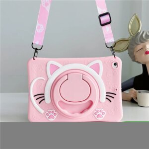 3D Unicorn Kids Case For Samsung Galaxy Tab A 10.1 A8 10.5 A9+plus 11 A7 8.7 S6 lite 10.4 Tablet Cover Silicon Stand Handle Capa