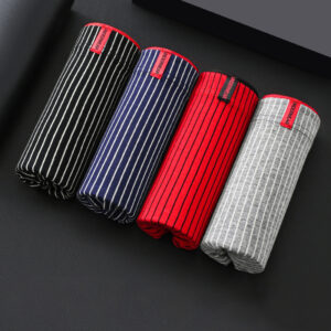 4Pcs Men’s Boxer Shorts Cotton Underwear Striped Underpants Sexy Panties Male Breathbale Lingerie Plus Size L-6XL Wholesale Lots
