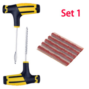 Car Tire Repair Tools Kit with Puncture Studding Plug Rubber Strips Tubeless Motorcycle Tyre Repair Tool Set for Auto Truck Tire