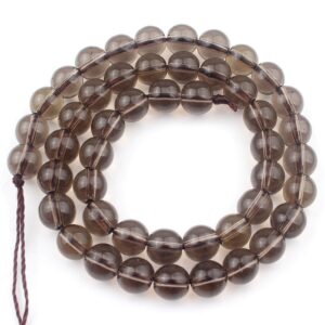 Natural Stone Beads Smoky Quartzs Crystal Loose Spacer Beads For Jewelry Making DIY Bracelet Necklace 15” Strands 4/6/8/10/12mm