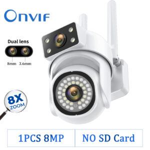 1/4PCS 8MP Wifi Camera IP Outdoor 8X Zoom 5G Wireless Security Monitor AI Smart Tracking Surveillance Cameras 6MP Two-way Audio