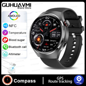 For Huawei GT4 PRO Smart Watch Men Watch 4 Pro AMOLED HD Screen Bluetooth Call GPS NFC Heart rate BloodSugar SmartWatch 2024 New