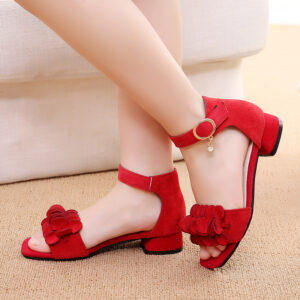 Fashion Children Sandals Girls Summer Sandals New Kids High-heeled Non-slip Princess Beach Shoes Black Dance Performances Shoes