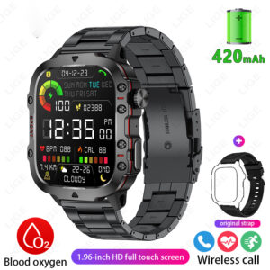 2024 Outdoor Military 3ATM Waterproof Smart Watch Men 420mAh Battery Heart Rate Sports Fitness Watches Bluetooth Call Smartwatch