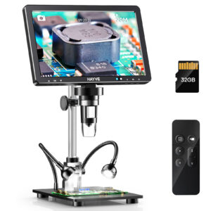 Hayve 10.1” HDMI Digital Microscope 2000X Coin Microscope with 10 LEDs 20MP Soldering Microscope Compatible with PC/TV∩╝ê32GB)