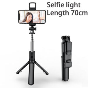 Bluetooth Selfie Stick Phone Holder Portable Retractable Multifunctional 68CM 100CM Tripod With Selfie light For Live Streaming