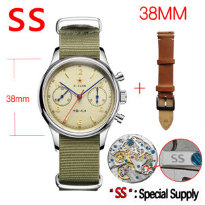 40mm China Aviation 1963 Chronograph Original Seagull ST1901 Movement Mechanical Watches For Mens Sapphire Mirror Watch Pilot