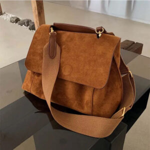 Yogodlns Autumn Winter Fleece Shoulder Bag Female Frosted Leather Crossbody Bag Retro Crossbody Bag Large Capacity Messenger Bag