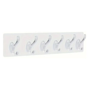 1Pcs Six Linked Hooks, Adhesive Row , Transparent Seamless, Oilproof Waterproof