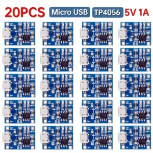 1-20PCS TP4056 5V 1A 18650 Lithium Battery Charger Module Type-C/Micro USB/Mini USB Charging Board With Protection Dual Function