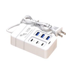 USB PD Charger for Xiaomi 14 Type C Muti 6 Ports Mobile Cell Phone Travel Wall Adapter Portable Fast Charging for Samsung S24