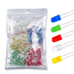500Pcs each 100pcs 3MM LED Diode Kit Mixed Color Red Green Yellow Blue White light-emitting diode Luminescent tube