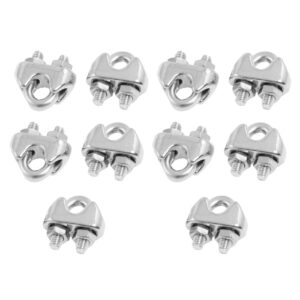 fasdaga 10 Pcs 304 Stainless Steel Saddle Clamp Cable Clip for 3/25 Inch 3mm Wire Rope