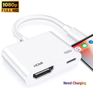 8Pin Port to HDMI Adapter 1080P Screen Converter Compatible iPhone to HDMI Adapter for iPhone iPod Models TV Monitors Projector