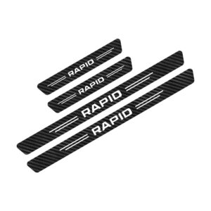 For Skoda Fabia Octavia Karoq Rapid Kodiaq Scala Roomster Citigo Kamiq Superb Car Door Sill Threshold Stickers Decorative Decals