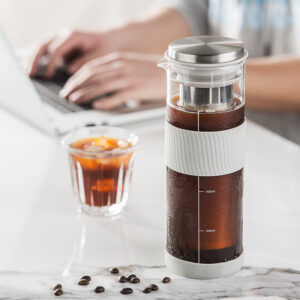 Leeseph Portable Airtight Cold Brew Iced Coffee Maker Tea Infuser – 800ml Cold Brew Coffee Kettle Brewing Glass Carafe Pitcher