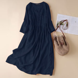 ZANZEA Women White Beach Dress Solid Summer A-line Half Sleeve Shirt Dress Casual Loose Pocket Sundress Holiday Baggy Long Robe
